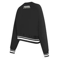 Women's Pro Standard  Black Vegas Golden Knights Area Code Cropped Pullover Sweatshirt