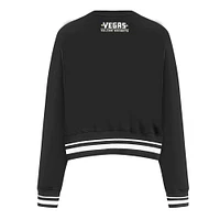 Women's Pro Standard  Black Vegas Golden Knights Area Code Cropped Pullover Sweatshirt