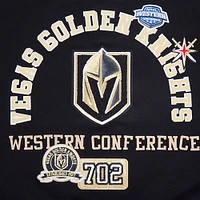 Women's Pro Standard  Black Vegas Golden Knights Area Code Cropped Pullover Sweatshirt