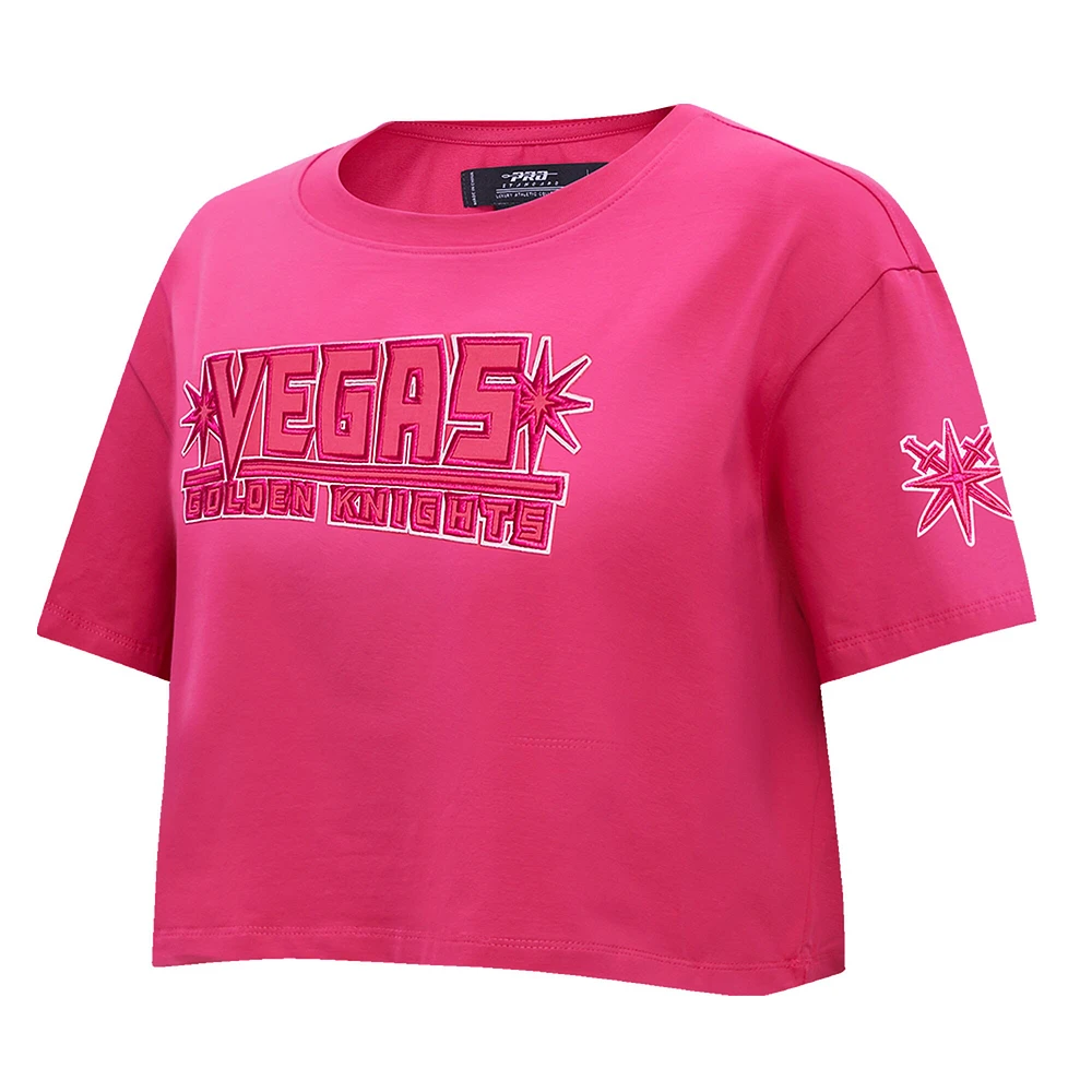 Women's Pro Standard Vegas Golden Knights Triple Pink Cropped Boxy T-Shirt