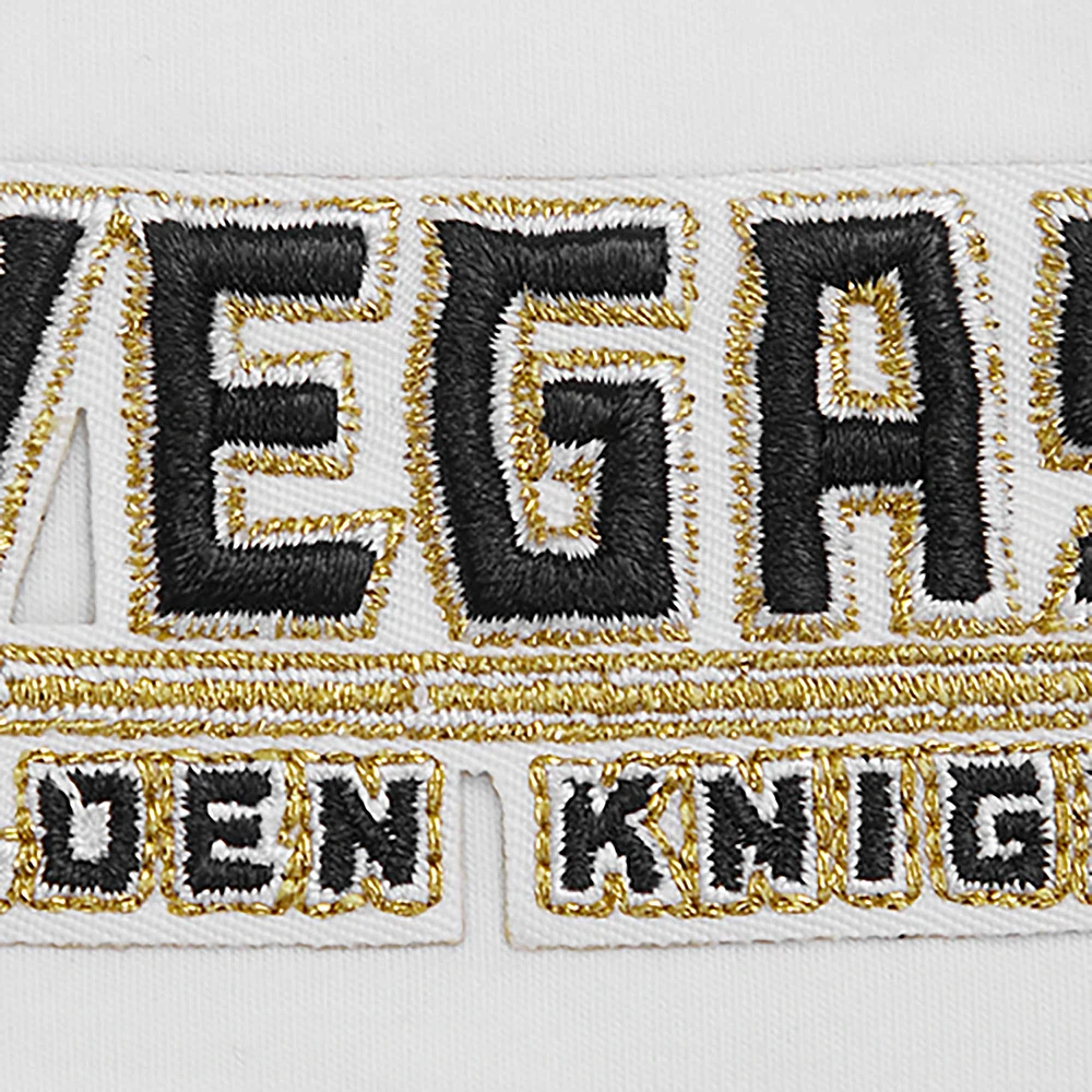 Women's Pro Standard White Vegas Golden Knights Boxy Script Tail Cropped T-Shirt