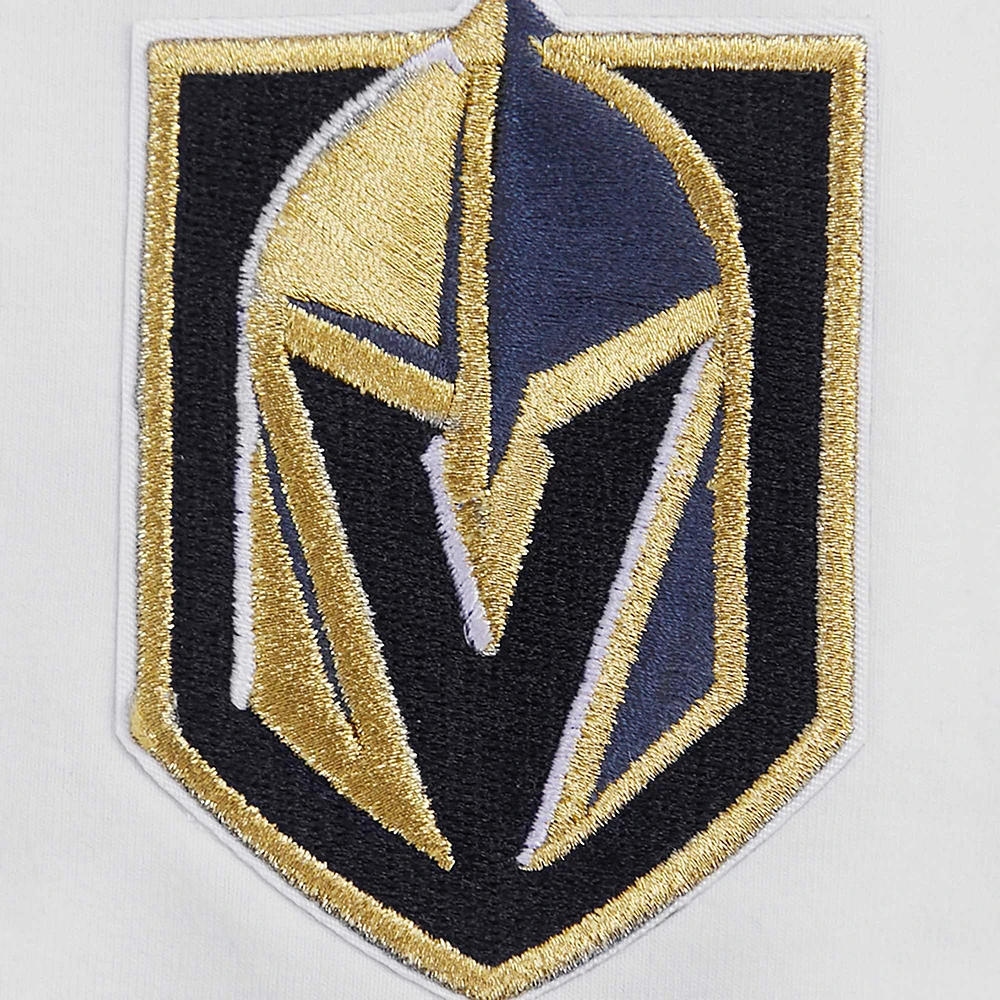 Women's Pro Standard White Vegas Golden Knights Boxy Script Tail Cropped T-Shirt