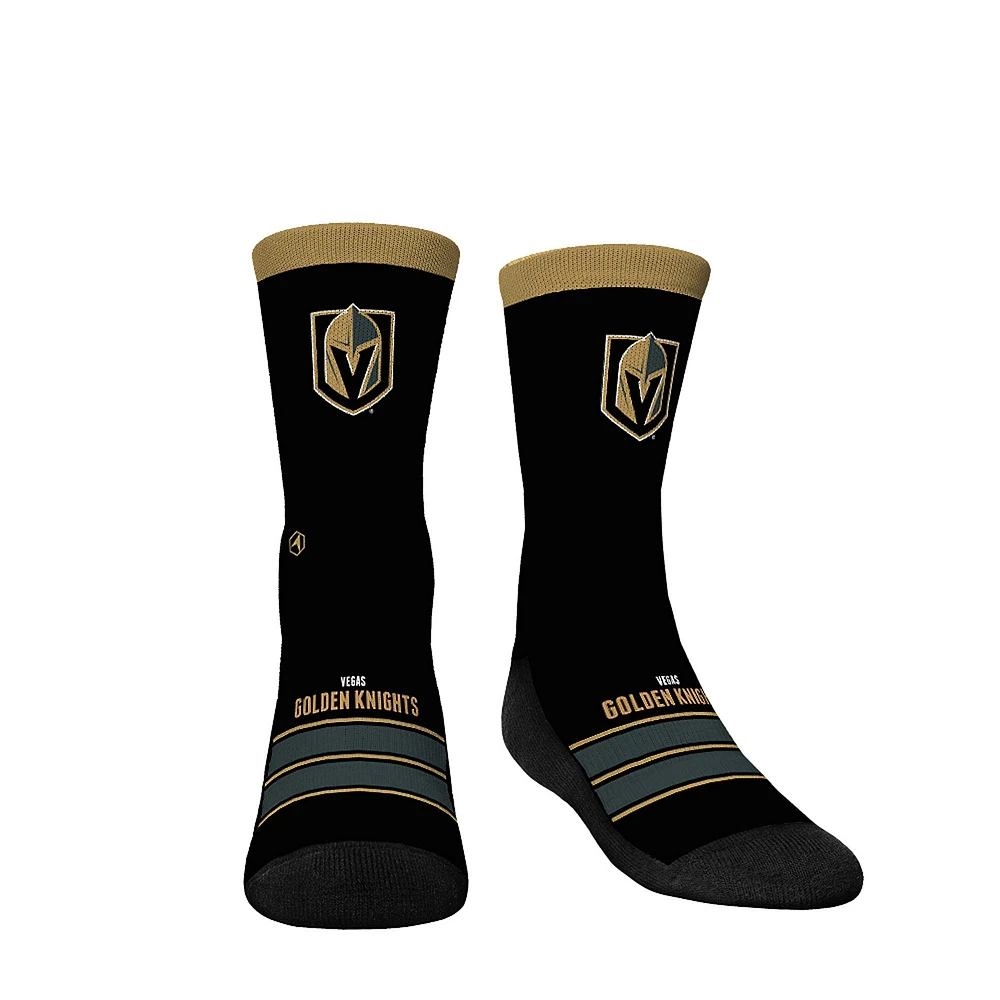 Chaussettes Rock Em pour jeunes - Chaussettes à rayures Gametime Crew Vegas Golden Knights