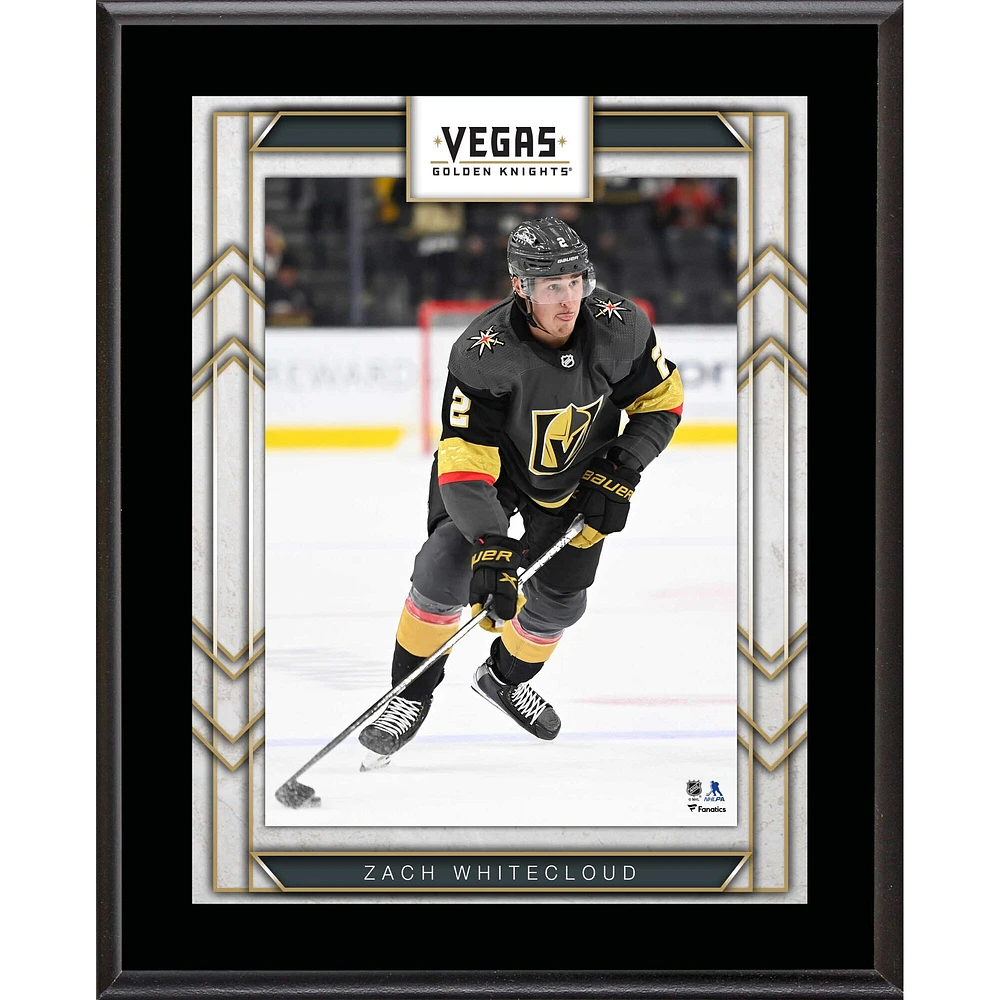Plaque de joueur sublimée de 10,5" x 13" de Zach Whitecloud Vegas Golden Knights