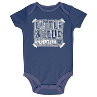 Lot de 3 bodys Villanova Wildcats pour bébé Champion bleu marine/gris/blanc