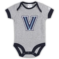 Infant Champion Navy/Heather Gray Villanova Wildcats I Wanna Be Three-Pack Bodysuit Set