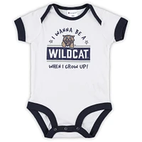 Infant Champion Navy/Heather Gray Villanova Wildcats I Wanna Be Three-Pack Bodysuit Set