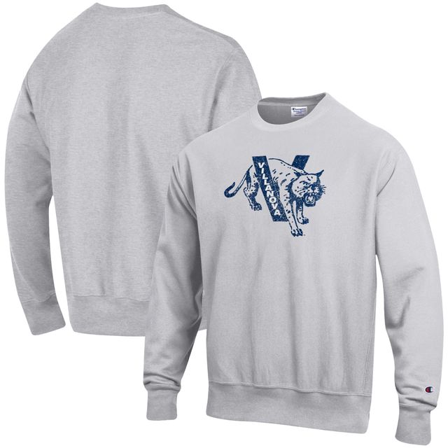 Sweat-shirt à capuche Reverse Weave pour homme avec logo Villanova Wildcats Vault gris chiné Champion