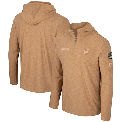 Colisée kaki pour hommes Villanova Wildcats OHT Military Appreciation Cloud Jersey Desert Quarter-Zip Pull