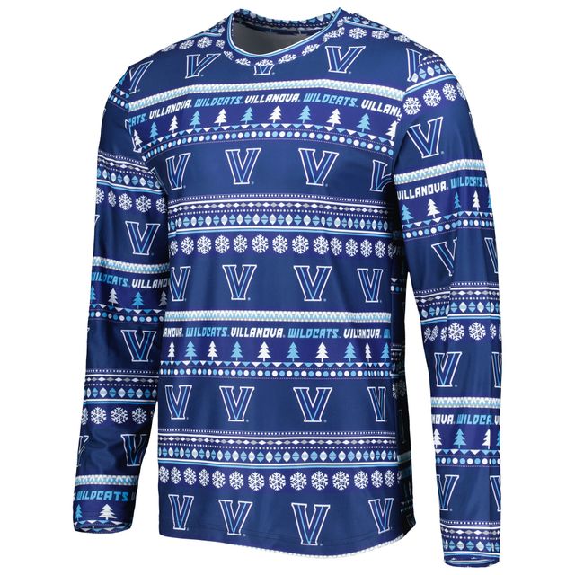 Ensemble de nuit pour homme Concepts Sport Navy Villanova Wildcats pivotant à manches longues et pantalon