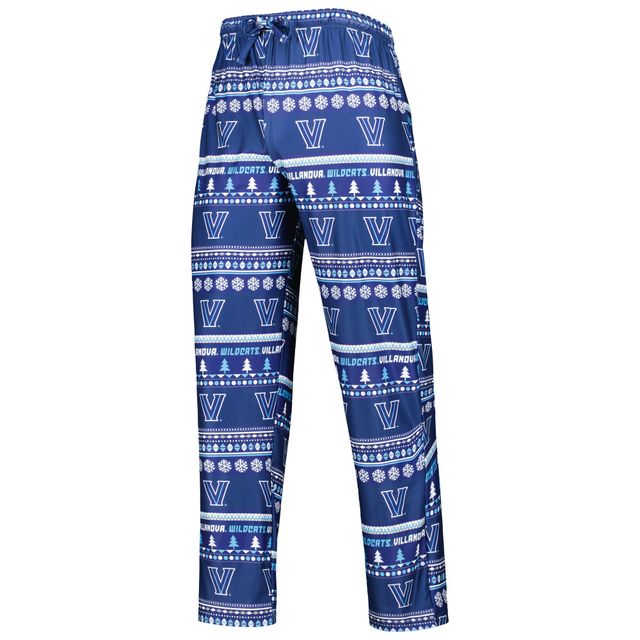 Ensemble de nuit pour homme Concepts Sport Navy Villanova Wildcats pivotant à manches longues et pantalon