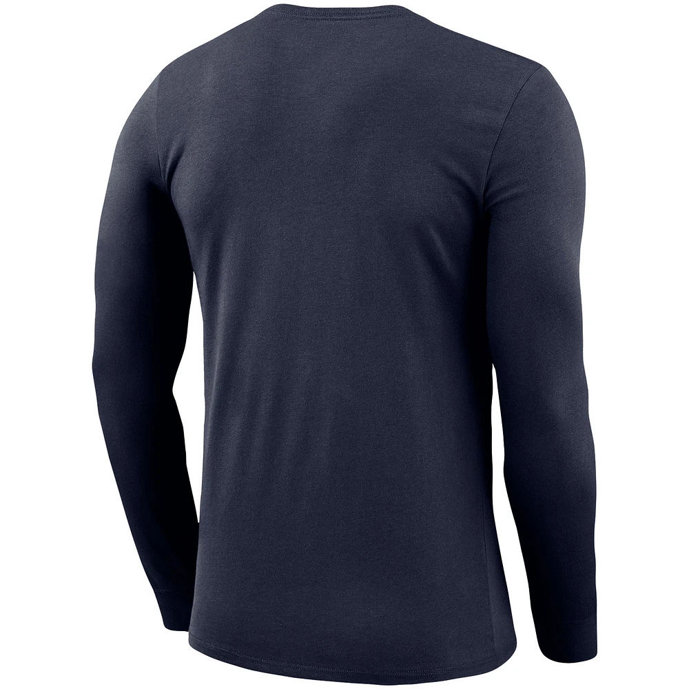 Men's Nike Navy Villanova Wildcats Big & Tall Primary Logo Legend Performance Long Sleeve T-Shirt