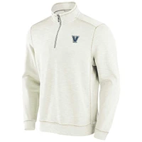Men's Tommy Bahama Cream Villanova Wildcats Tobago Bay Half-Zip Tri-Blend Top