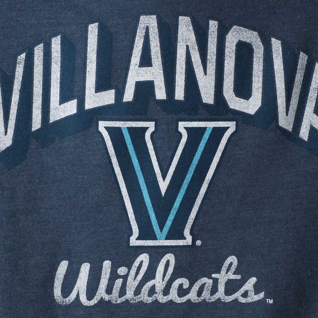 T-shirt à capuche et col en V manches longues Villanova Wildcats pour femme bleu marine