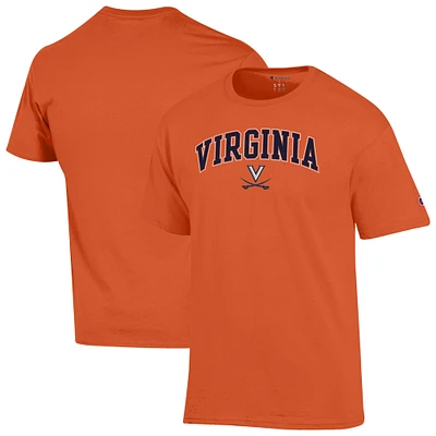 T-shirt orange Champion Virginia Cavaliers avec logo arqué pour homme