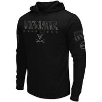 Men's Colosseum Black Virginia Cavaliers OHT Military Appreciation Hoodie Long Sleeve T-Shirt