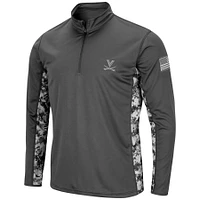 CO3 VA CHARCOAL  MENS RIVAL POLY DIGI CAMO 1/4 ZIP JACMENQZP