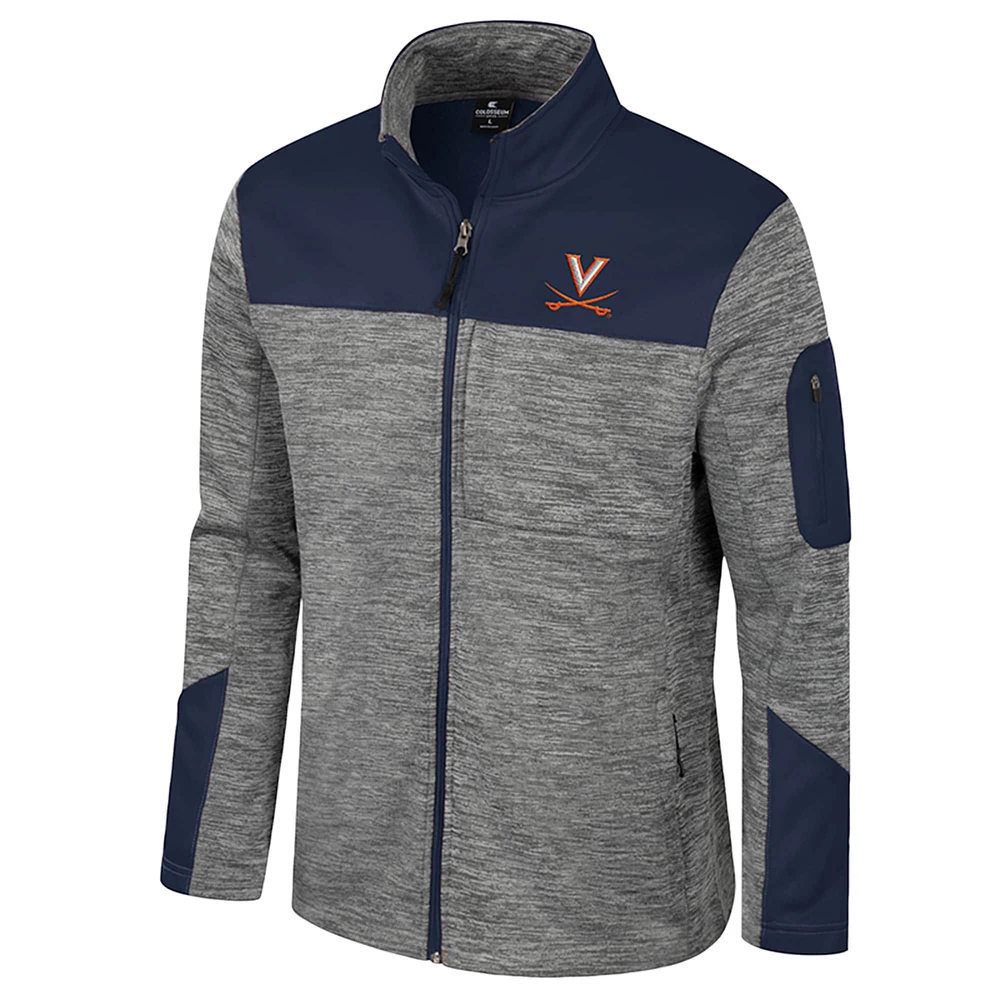 Men's Colosseum  Gray/Navy Virginia Cavaliers Guard Full-Zip Jacket