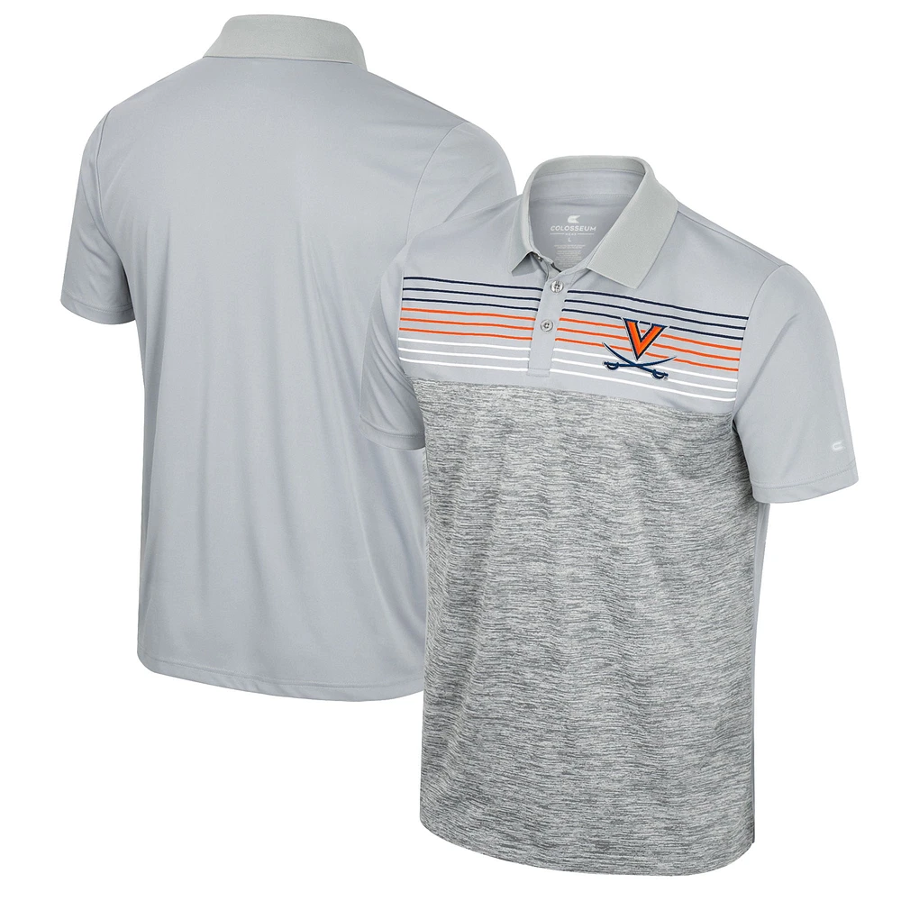 Men's Colosseum Gray Virginia Cavaliers Cybernetic Polo