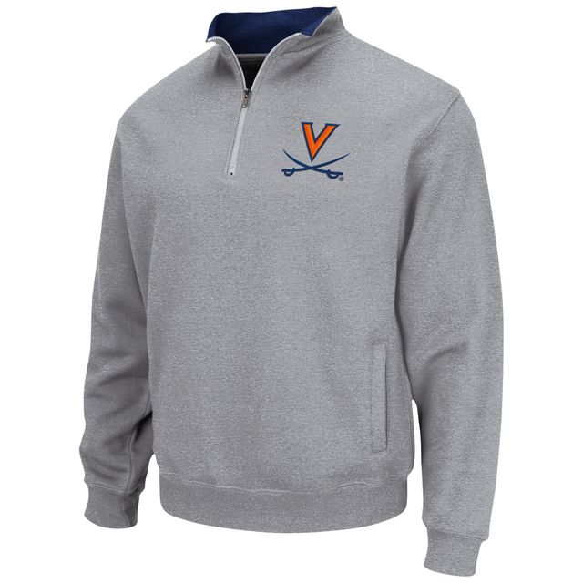 Colosseum Heathered Grey Virginia Cavaliers Tortugas Team Logo Quarter-Zip Jacket