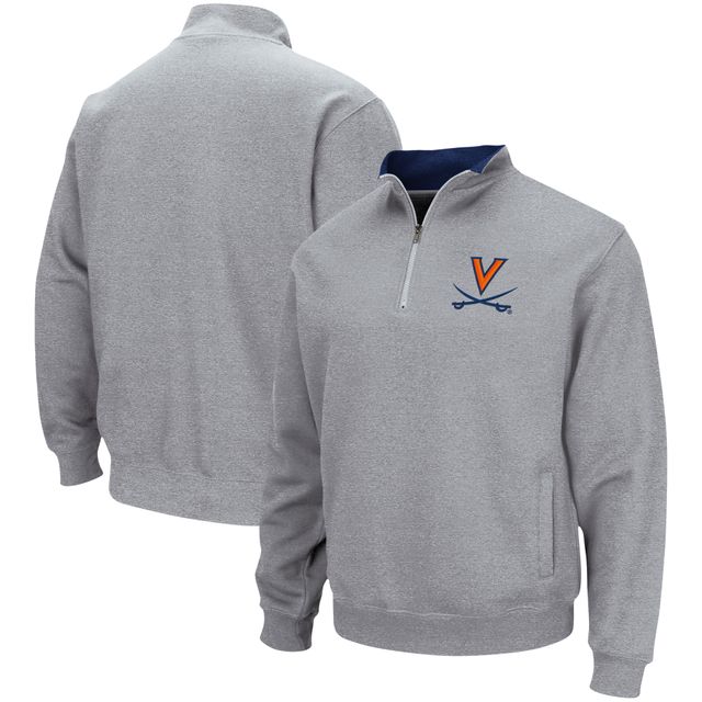 Colosseum Heathered Grey Virginia Cavaliers Tortugas Team Logo Quarter-Zip Jacket