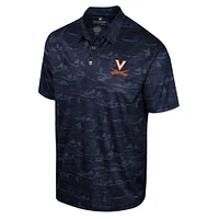 Men's Colosseum Navy Virginia Cavaliers Daly Print Polo