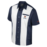 Men's Colosseum Navy Virginia Cavaliers Strike Bowling Button-Up Shirt