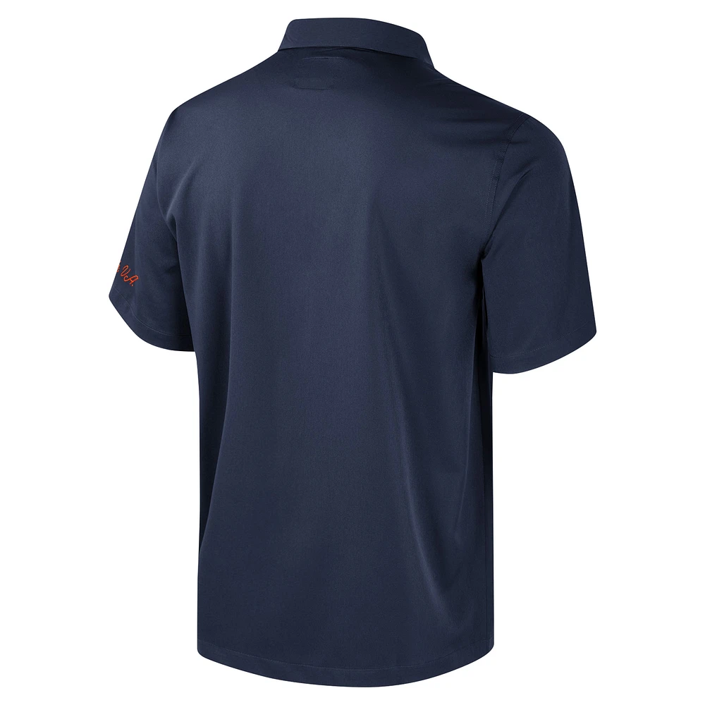 Men's Colosseum Navy Virginia Cavaliers Strike Bowling Button-Up Shirt