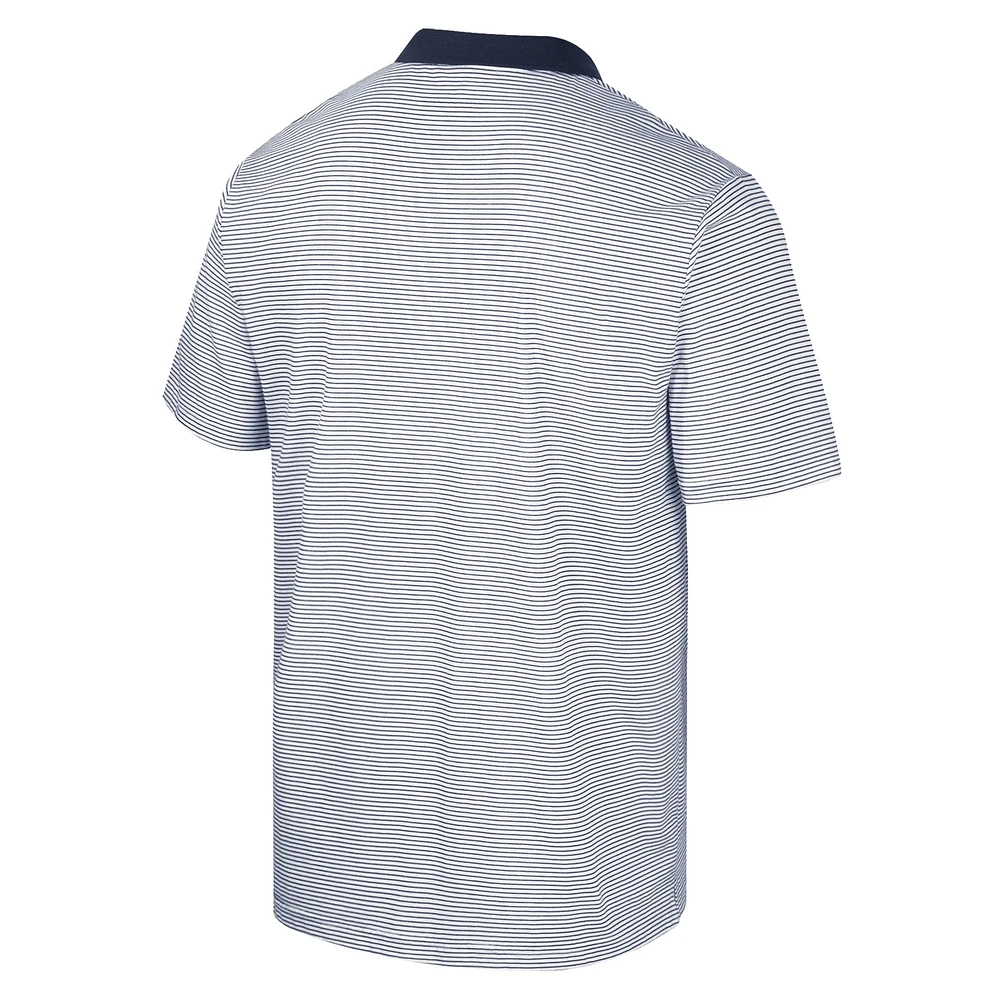 Polo Colosseum Homme Blanc/Bleu Marine Virginia Cavaliers Print Stripe