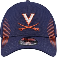 Casquette flex 39THIRTY Active Slash Sides New Era pour hommes, bleu marine, Virginia Cavaliers