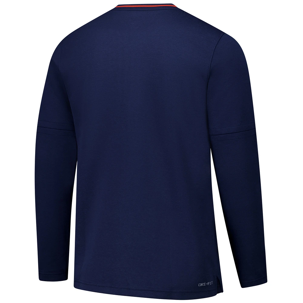 Men's Nike Navy Virginia Cavaliers Coaches Quarter-Zip Jacket