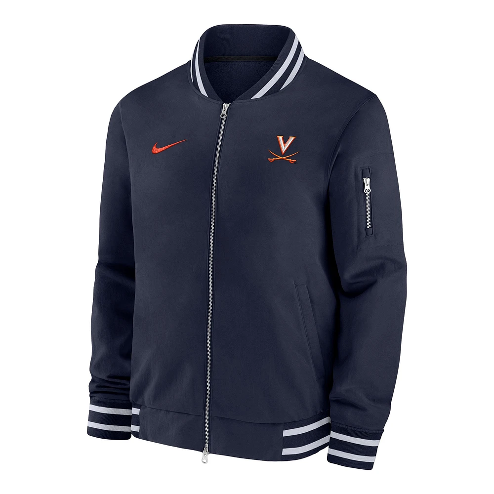 Men's Nike Navy Virginia Cavaliers Full-Zip Bomber Jacket