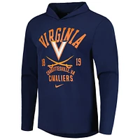 Men's Nike Navy Virginia Cavaliers Performance Long Sleeve Hoodie T-Shirt