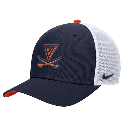 Casquette de camionneur ajustable Nike Navy Virginia Cavaliers Rise pour homme