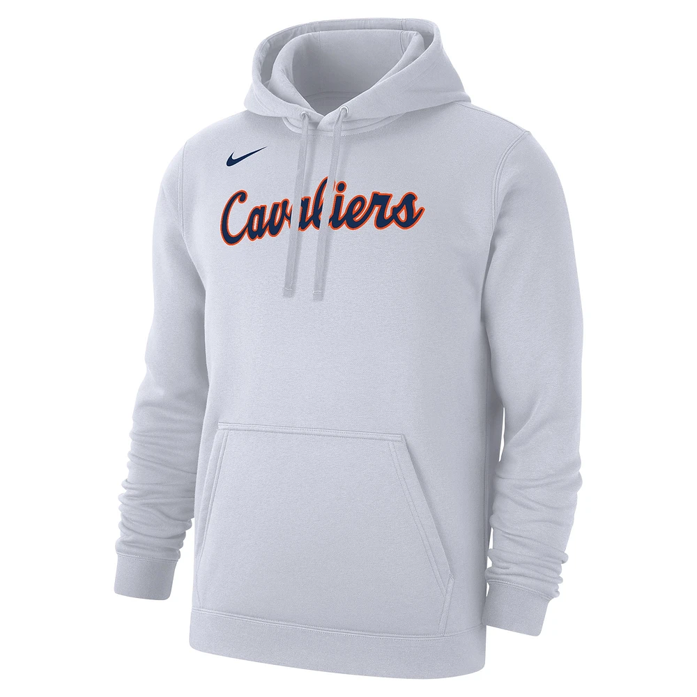 Men's Nike  White Virginia Cavaliers Logo Club Fleece Pullover Hoodie