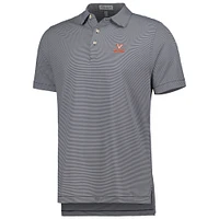 Men's Peter Millar Navy Virginia Cavaliers Jubilee Striped Performance Jersey Polo
