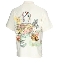 Men's Tommy Bahama Cream Virginia Cavaliers Paradise Fly Ball Camp Button-Up Shirt