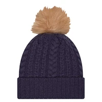 Women's New Era  Navy Virginia Cavaliers Luxury Cuffed Knit Hat with Pom