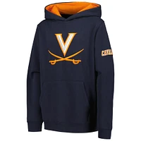 Youth Navy Virginia Cavaliers Big Logo Pullover Hoodie