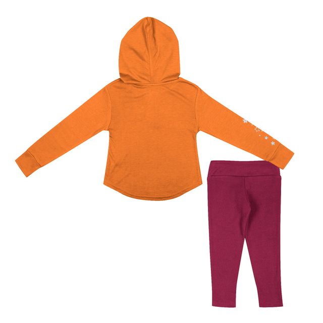 Ensemble de t-shirt et leggings à capuche manches longues Colosseum Orange/Maroon Virginia Tech Hokies pour tout-petit fille