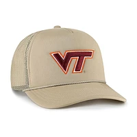 Men's '47 Khaki Virginia Tech Hokies Foam Front Mesh Trucker Snapback Hat