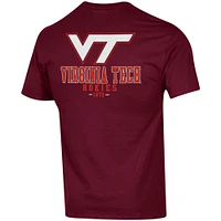 Men's Champion Maroon Virginia Tech Hokies Stack 2-Hit T-Shirt