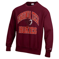 Men's Champion Maroon Virginia Tech Hokies Vault Late Night Reverse Weave Pullover Sweatshirt