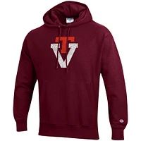 Men's Champion Maroon Virginia Tech Hokies Vault Logo Reverse Weave Pullover Hoodie