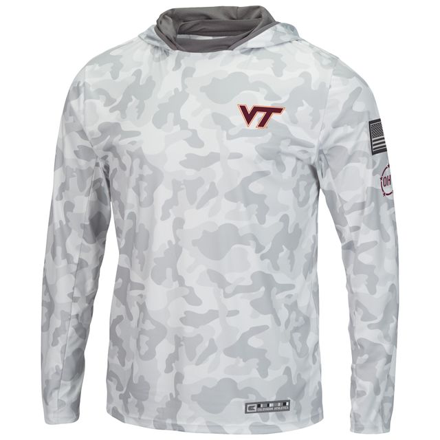 Colosseum Arctic Camo Virginia Tech Hokies OHT Military Appreciation Sweat à capuche manches longues pour homme