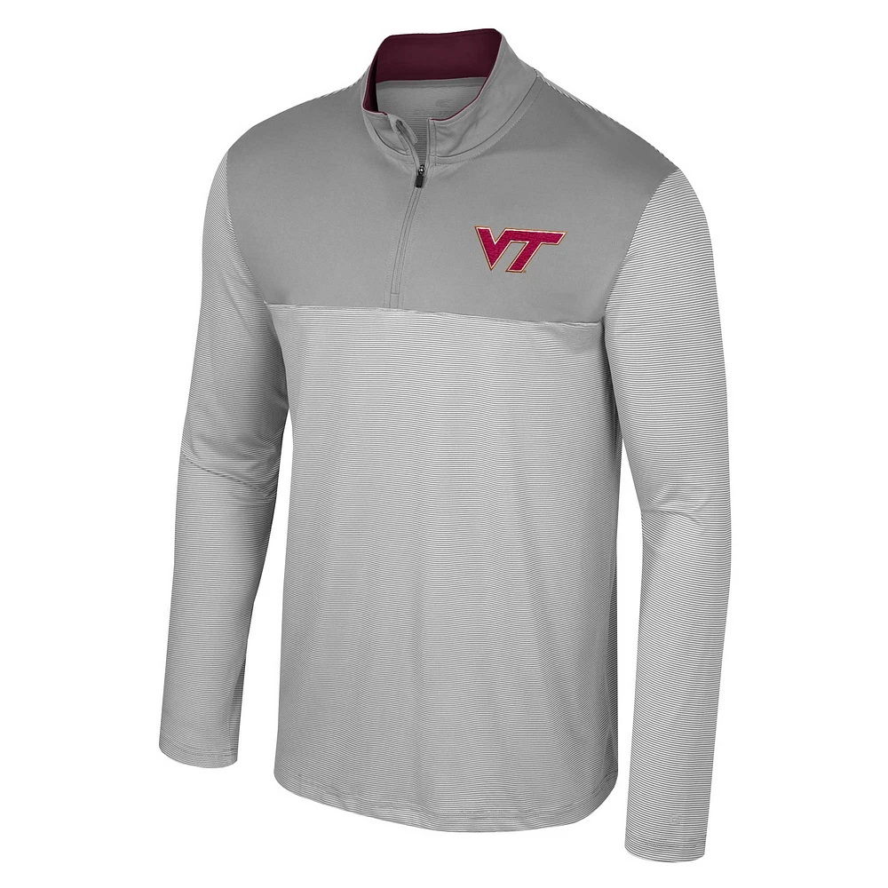 Men's Colosseum Gray Virginia Tech Hokies Tuck Quarter-Zip Top