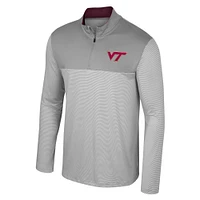Men's Colosseum Gray Virginia Tech Hokies Tuck Quarter-Zip Top