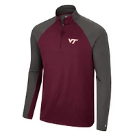 Men's Colosseum Maroon/Charcoal Virginia Tech Hokies Two Yutes Raglan Quarter-Zip Windshirt
