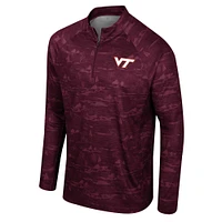 Men's Colosseum Maroon Virginia Tech Hokies Carson Raglan Quarter-Zip Jacket