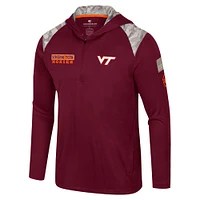 Men's Colosseum Maroon Virginia Tech Hokies OHT Military Appreciation Quarter-Zip Hoodie Jacket
